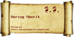 Herzog Henrik névjegykártya